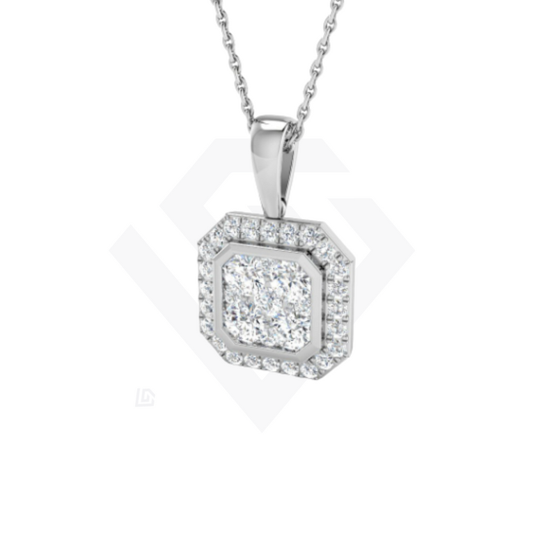 0.8ct Lab-Grown Diamond Octagon Pendant in 9ct White Gold