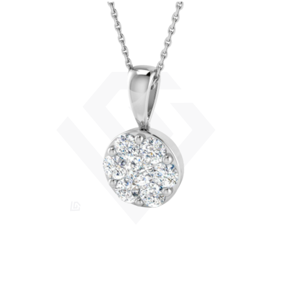 1.0ct Lab-Grown Diamond Cluster Pendant in 9ct White Gold