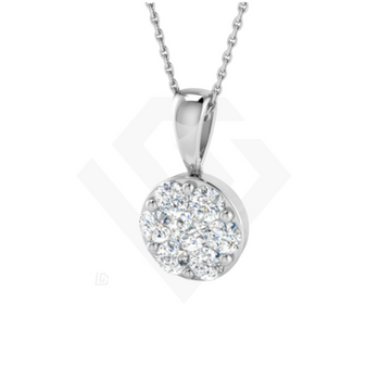 1.0ct Lab-Grown Diamond Cluster Pendant in 9ct White Gold