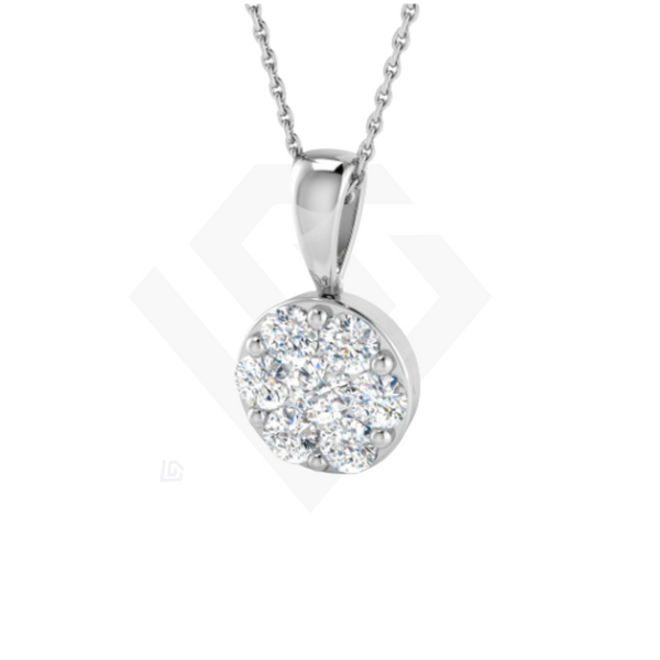 1.0ct Lab-Grown Diamond Cluster Pendant in 9ct White Gold