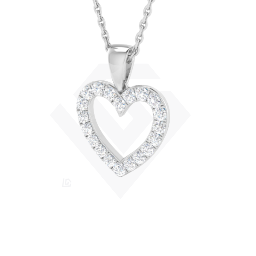 0.25ct Lab Grown Diamond Heart Pendant in 9ct White Gold