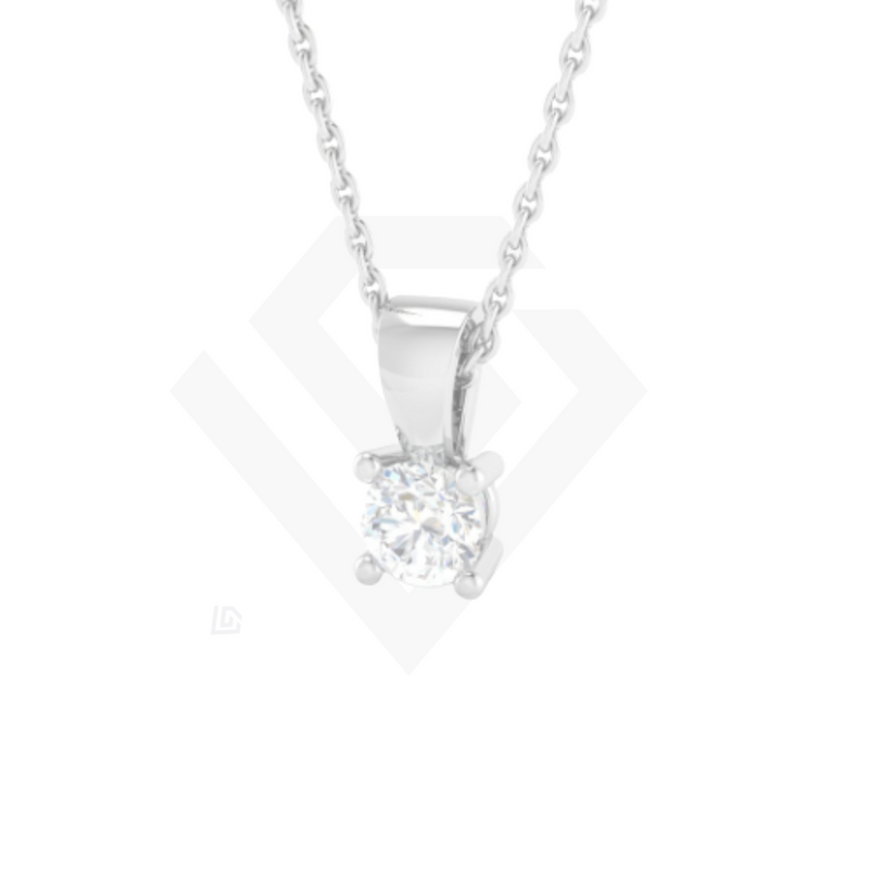 0.5ct Lab Grown Diamond Solitaire Pendant in 9ct White Gold with Chain