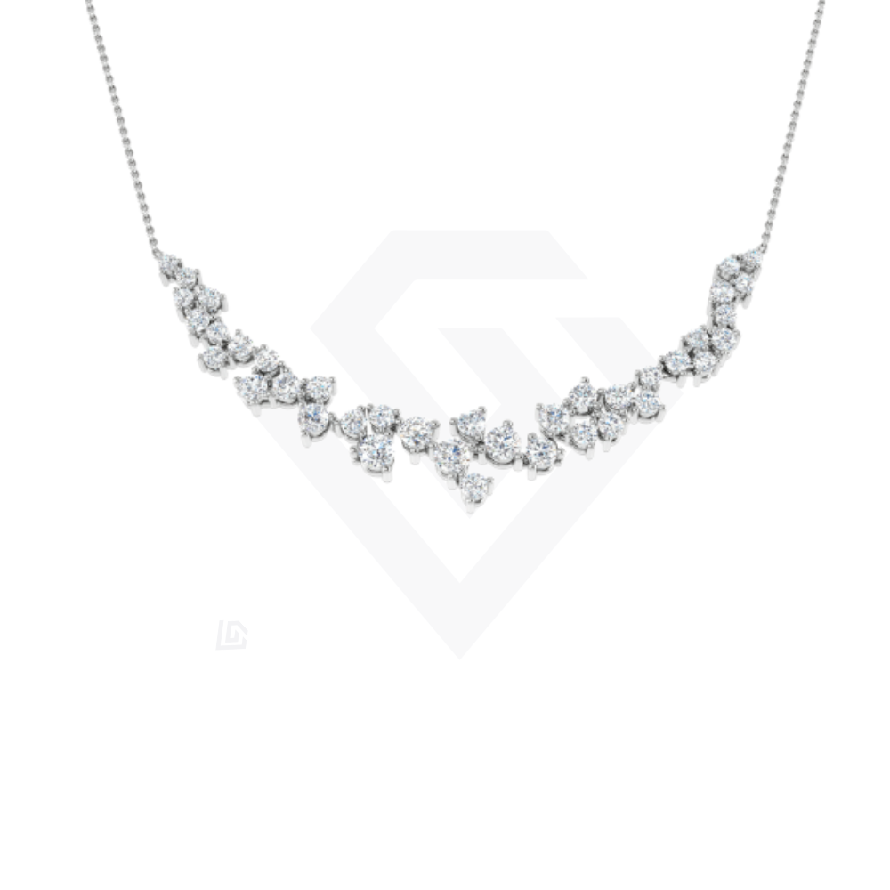2.6ct Lab Grown Diamond Cluster Necklace in 9ct White Gold