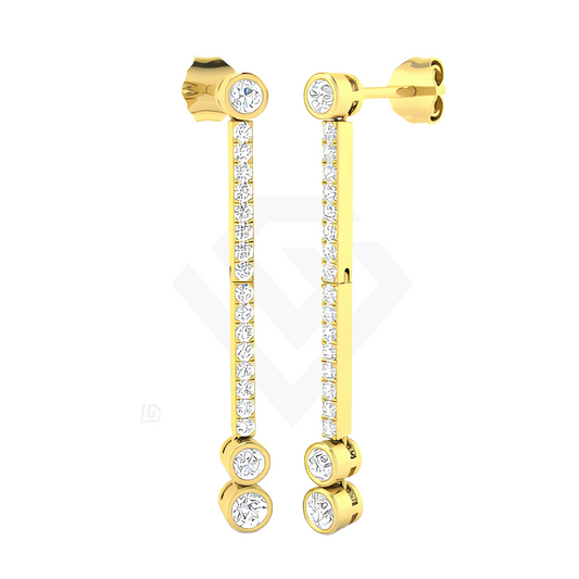 0.75ct Lab Diamond Drop Earrings in 9ct Yellow Gold