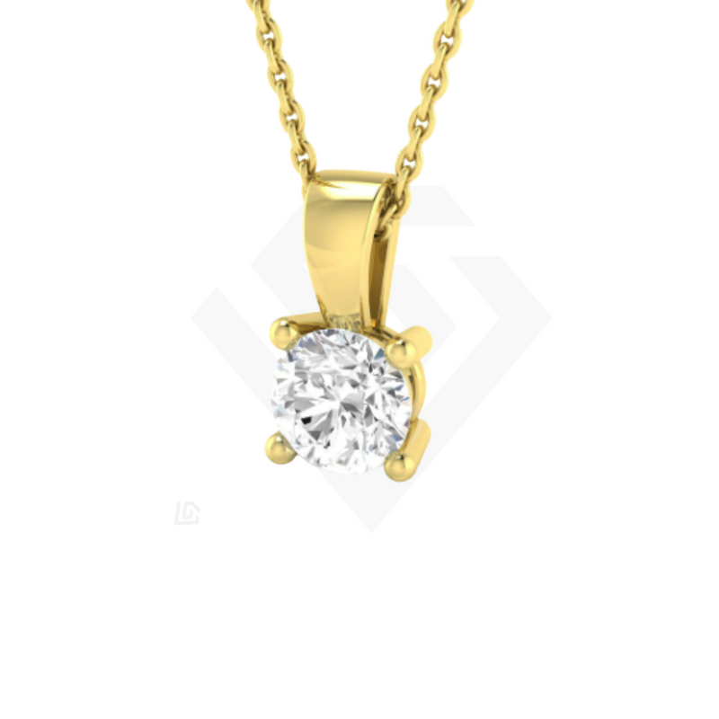 0.75ct Lab Diamond Solitaire Pendant in 9k Yellow Gold
