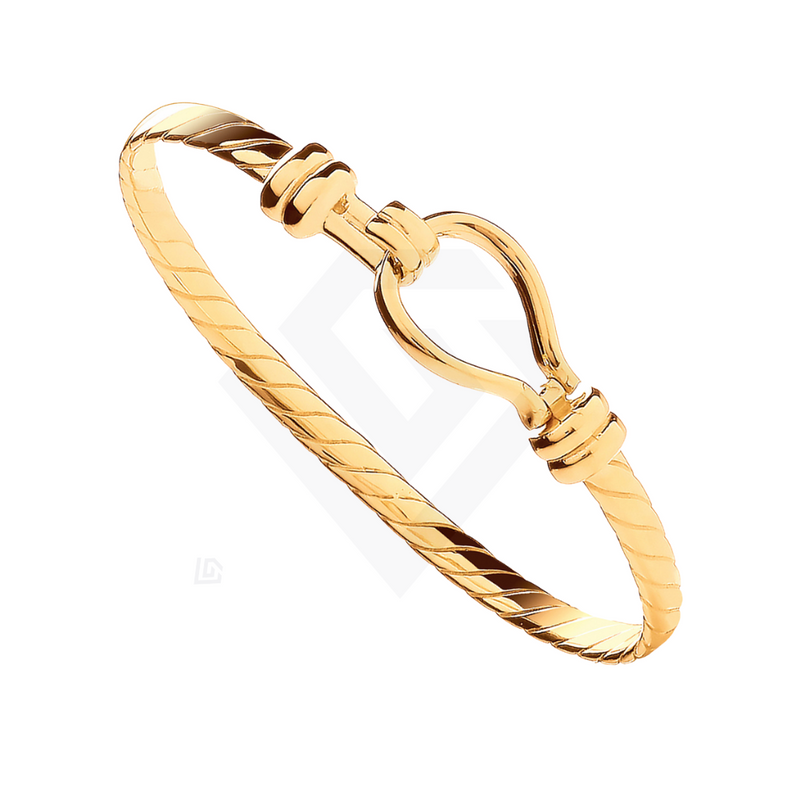 9ct Yellow Gold Ladies Oval Hook Bangle
