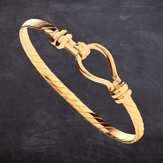 9ct Yellow Gold Ladies Oval Hook Bangle