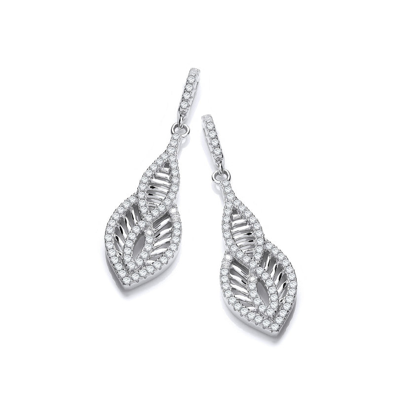 Sterling Silver Micro Pavé Teardrop Cubic Zirconia Earrings