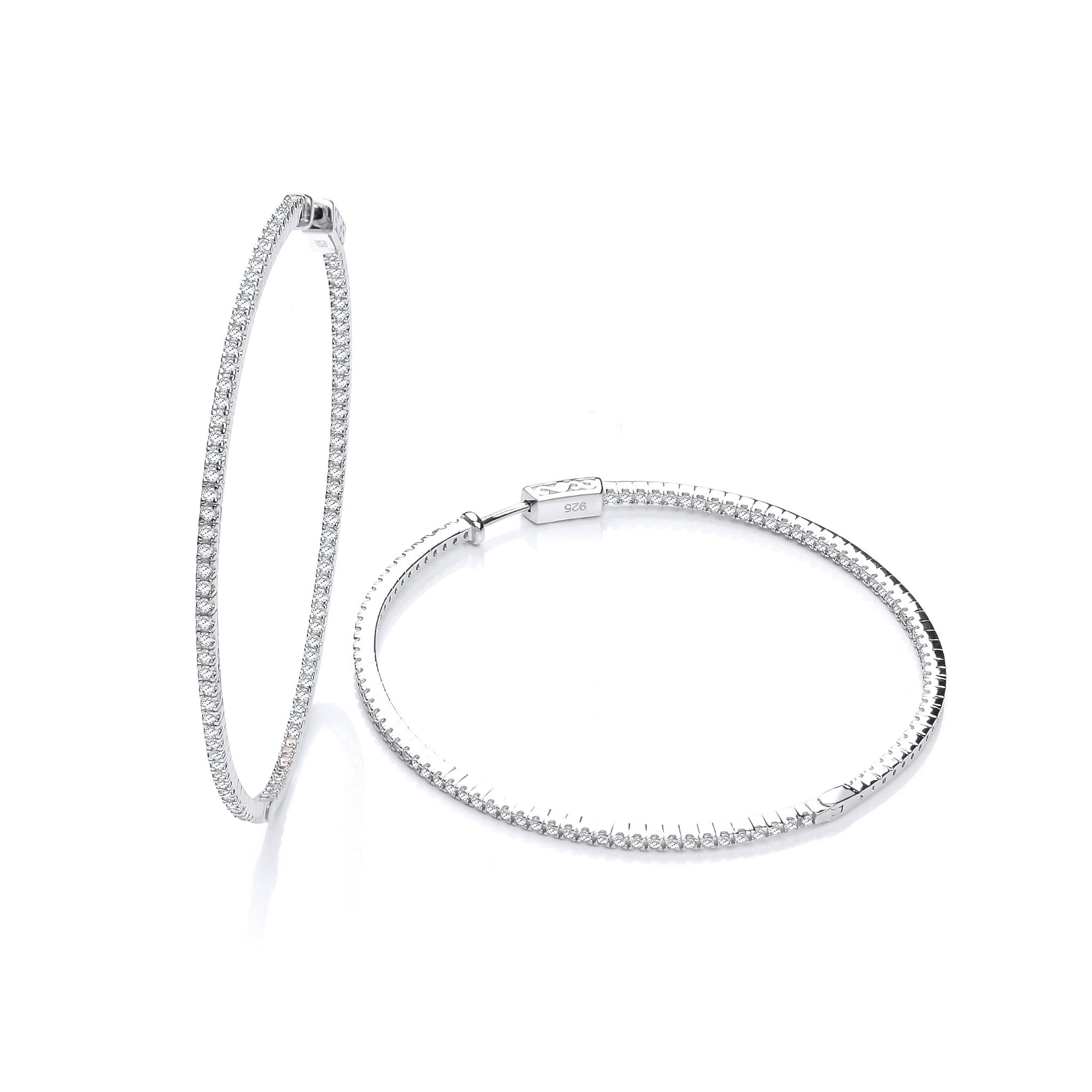 Micro Pavé 60mm Round Hoop Cubic Zirconia Earrings