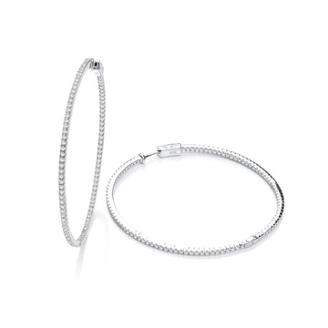 Micro Pavé 60mm Round Hoop Cubic Zirconia Earrings