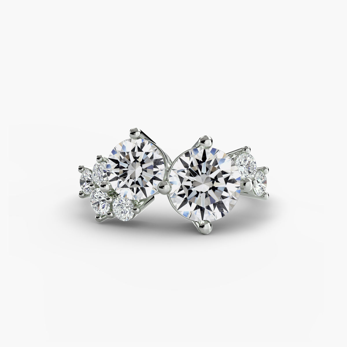 Eternal Embrace Ring in white gold with a round centre stone