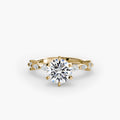 Solitaire with Eternity Pavé engagement ring in yellow gold