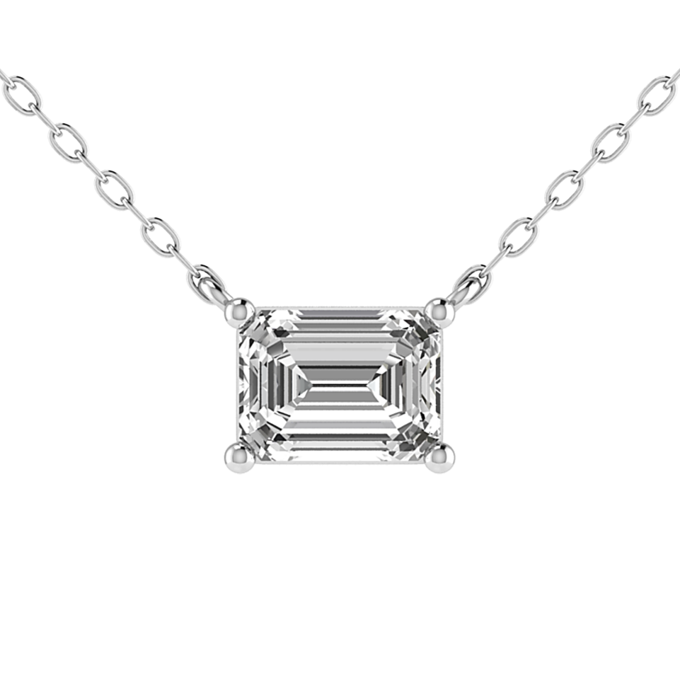 Lab Diamond Emerald Cut Solitaire Pendant (0.5ct - 4ct)