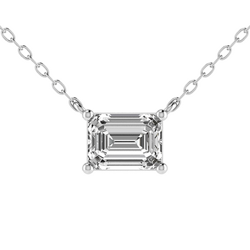 Lab Diamond Emerald Cut Solitaire Pendant (0.5ct - 4ct)