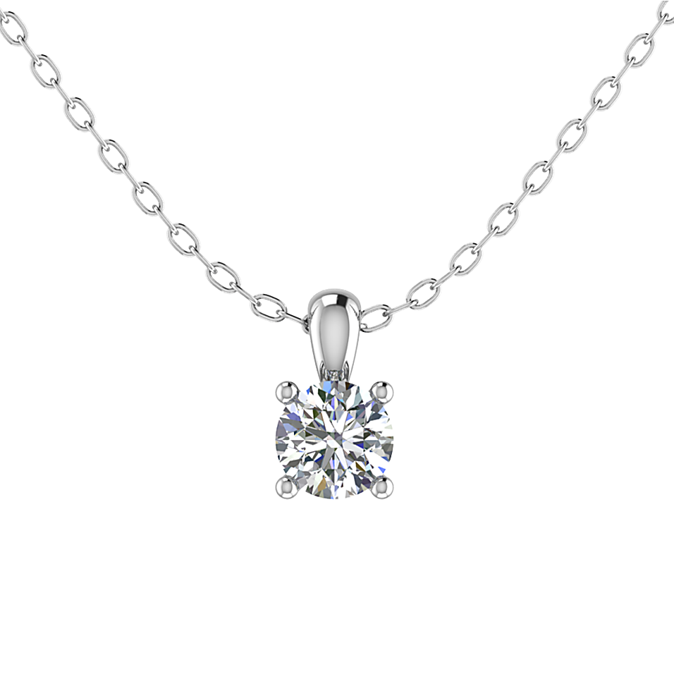 Diamond necklace on a white background
