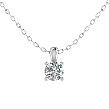 Diamond necklace on a white background