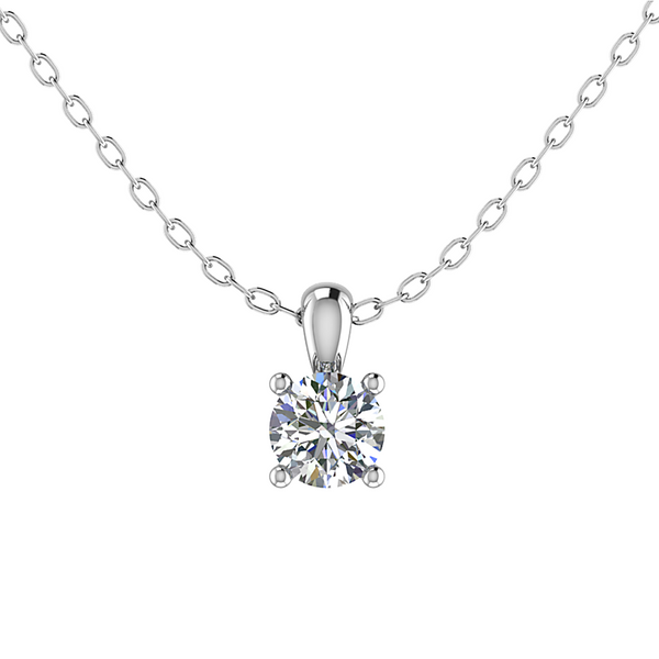 1ct Round Brilliant Lab Diamond Solitaire Pendant in 9ct White Gold