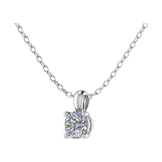1ct Round Brilliant Lab Diamond Solitaire Pendant in 9ct White Gold