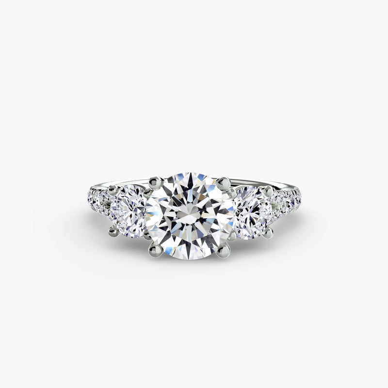 The Highgate Three-Stone with Pavé Band