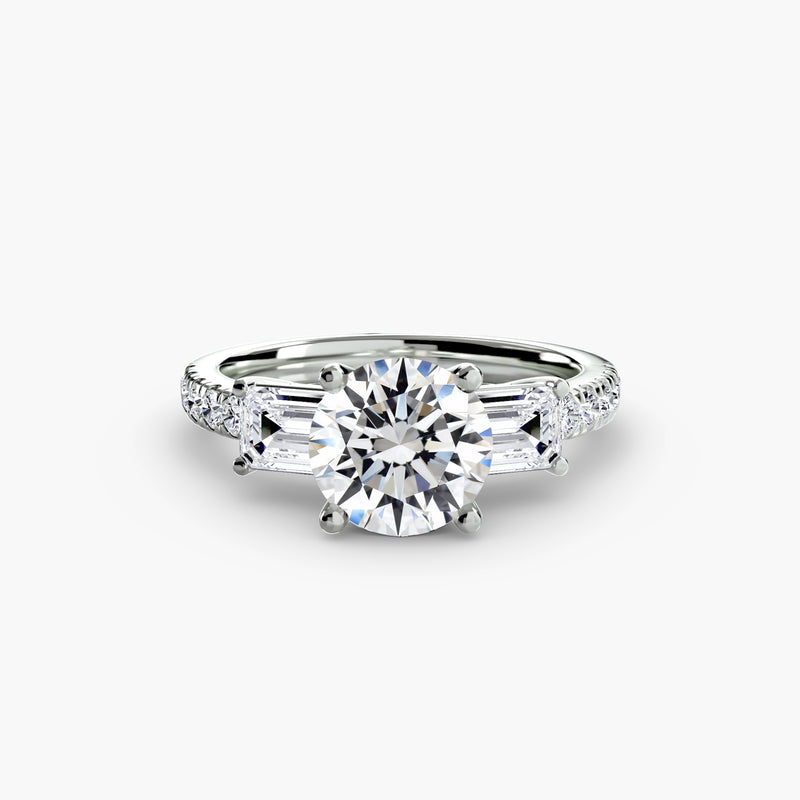 The Hampstead Three-Stone with Pavé Band