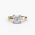 Solitaire ring in yellow gold with an Asscher-cut centre stone
