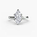 Solitaire ring in white gold with a marquise centre stone