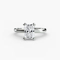 Solitaire ring in white gold with a radiant-cut centre stone