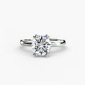 Solitaire ring in white gold with a round centre stone