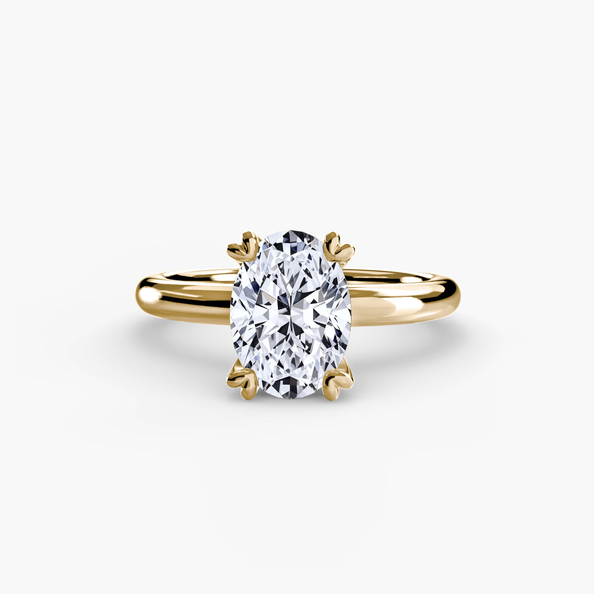 Solitaire ring in yellow gold