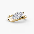 The Wave Ring in yellow gold with a marquise centre stone