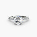The Floral Accent Solitaire engagement ring in white gold
