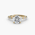 The Floral Accent Solitaire engagement ring in yellow gold