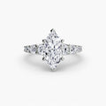 The Graduated Accent Ring in white gold with a marquise centre stone