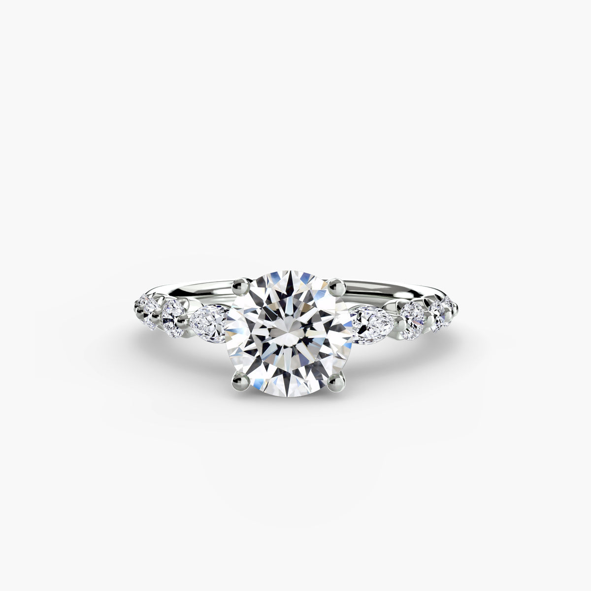 The Tiered Accent Ring in white gold