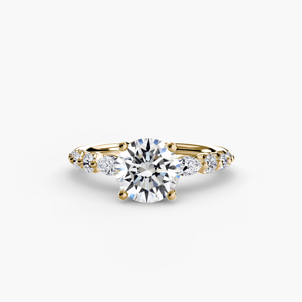 The Tiered Accent Ring in yellow gold