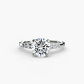 Solitaire with Shoulder Accents engagement ring in white gold