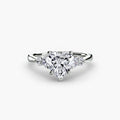 Solitaire with Shoulder Accents engagement ring in white gold with a heart-shaped centre stone
