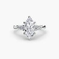 Solitaire with Shoulder Accents engagement ring in white gold with a marquise centre stone