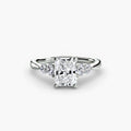 Solitaire with Shoulder Accents engagement ring in white gold with a radiant-cut centre stone