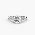 Solitaire with Shoulder Accents engagement ring in white gold