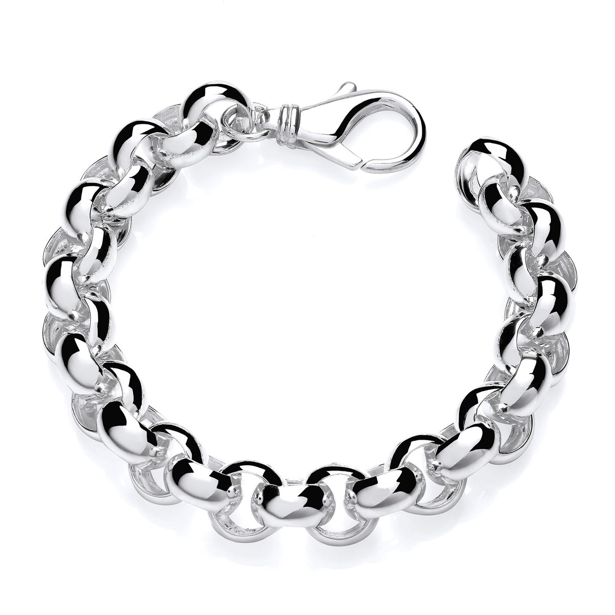 Men’s Sterling Silver Chunky Plain Belcher Bracelet