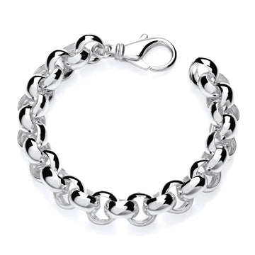 Men’s Sterling Silver Chunky Plain Belcher Bracelet