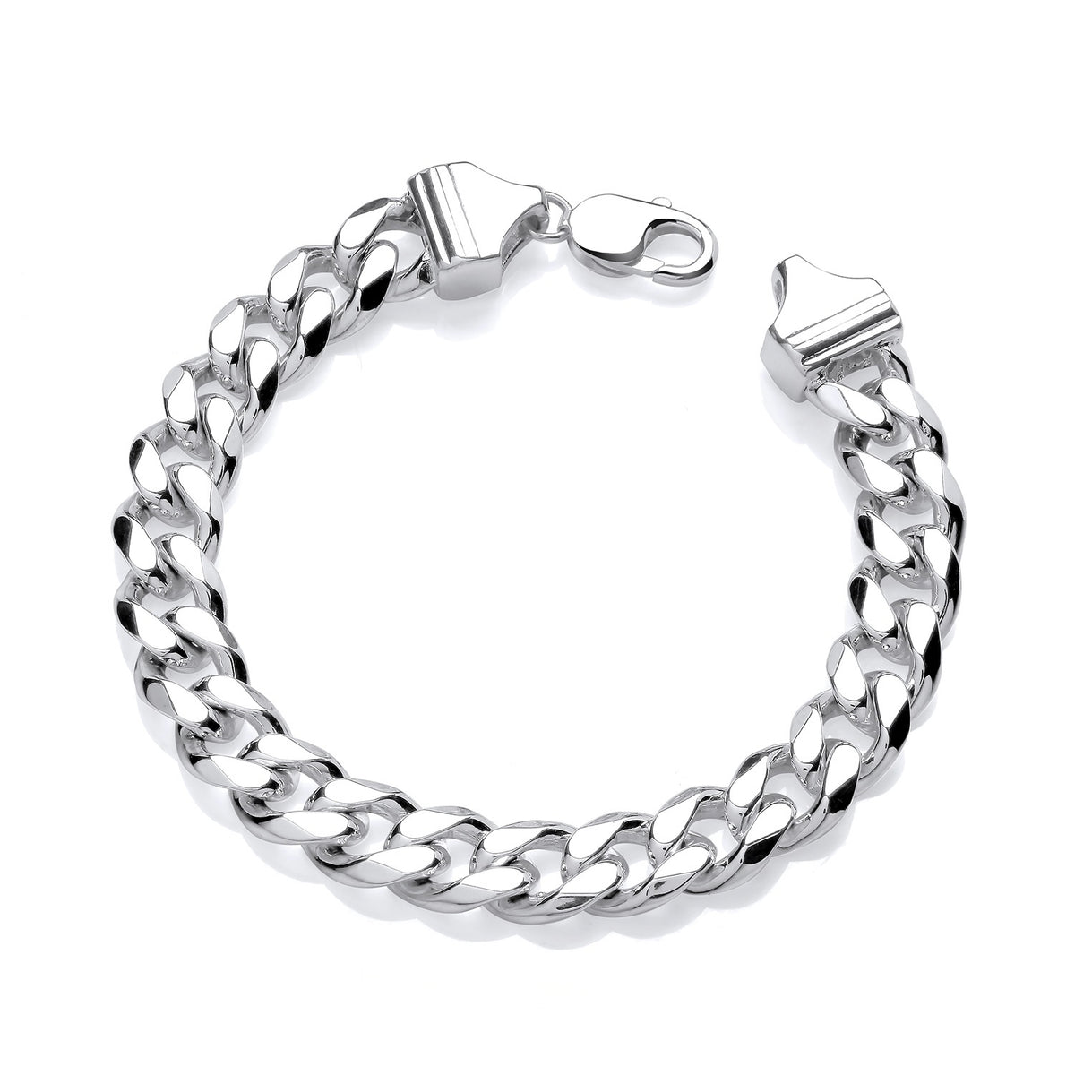 Men’s Sterling Silver 11mm Curb Bracelet – Hollow