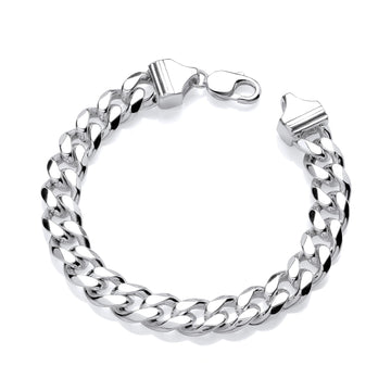 Men’s Sterling Silver 11mm Curb Bracelet – Hollow