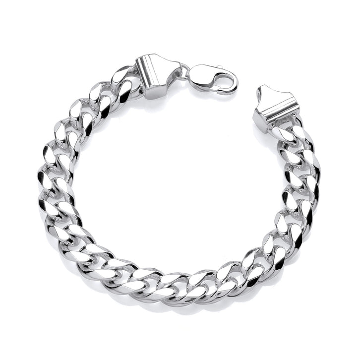 Men’s Sterling Silver 11mm Curb Bracelet – Hollow