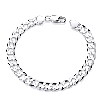 Sterling Silver 8mm Gents Curb Bracelet – 8.5 Inch