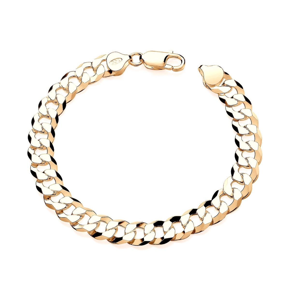 Men’s Gold-Plated Sterling Silver 8.75mm Curb Bracelet