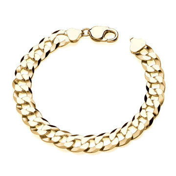 Men’s Gold-Plated Sterling Silver 11mm Curb Bracelet