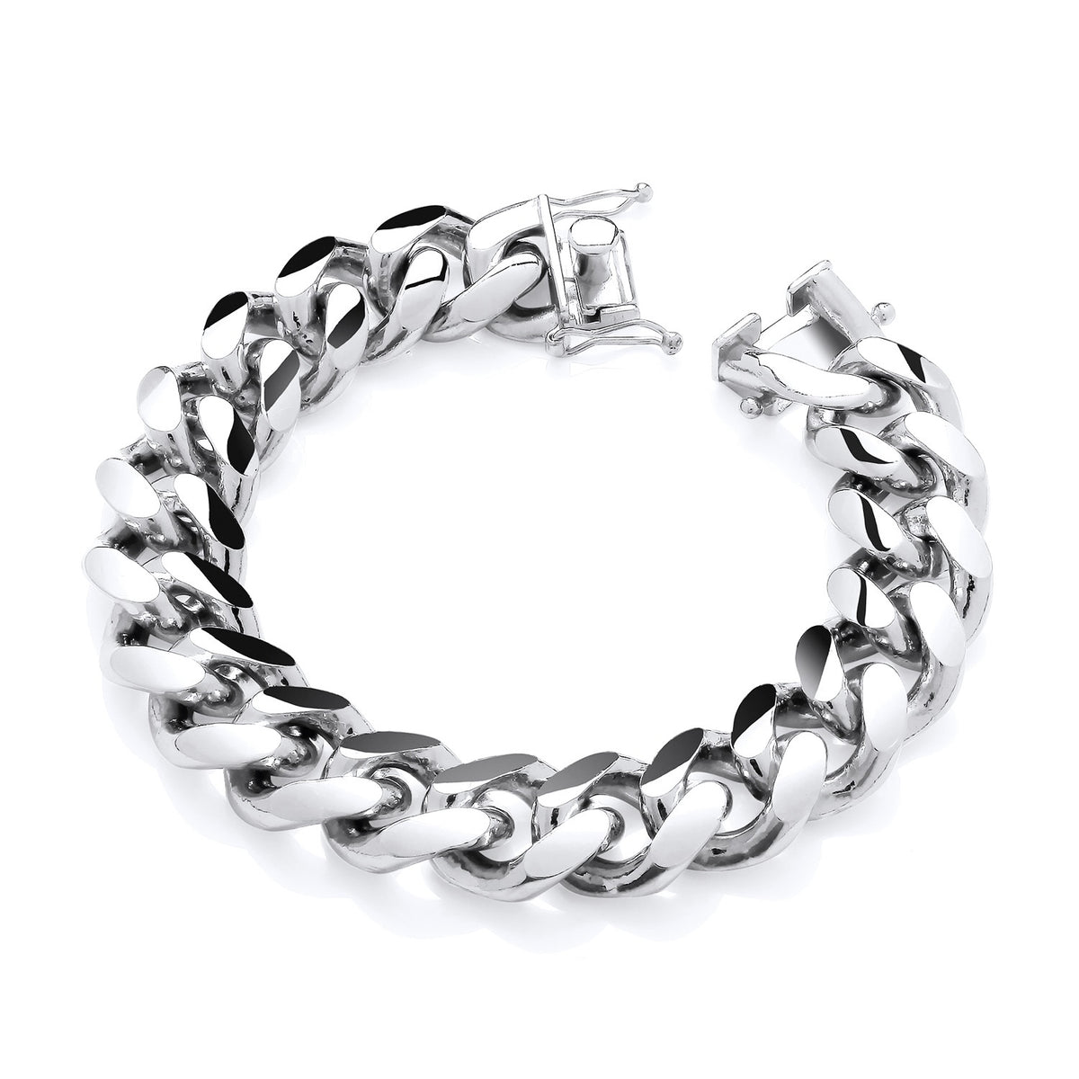 Men’s Sterling Silver 18.5mm Cuban Bracelet