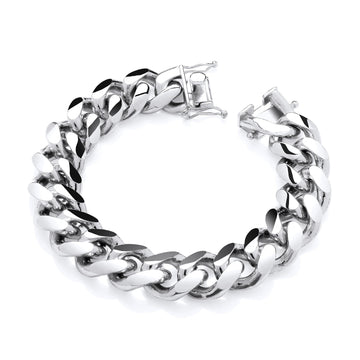 Men’s Sterling Silver 18.5mm Cuban Bracelet